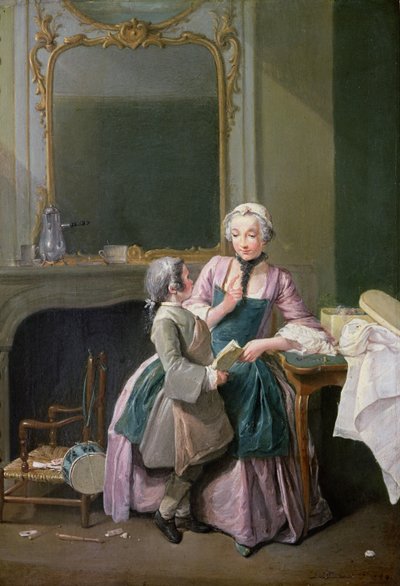 Die Lesestunde, 1740 von Louis Aubert